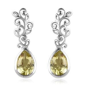 Yellow Quartz Earrings Sterling Silver 925 NWOTS